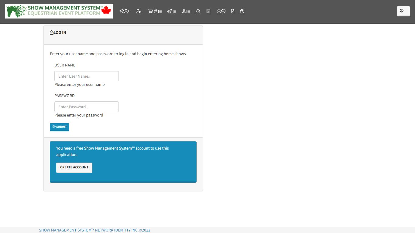 SHOW MANAGEMENT SYSTEM™ (CANADA) HORSE SHOW ENTRY PLATFORM
